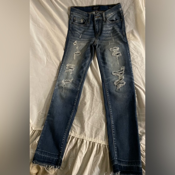 Judy Blue Dark Wash Distressed Skinny Jeans - Picture 6 of 6